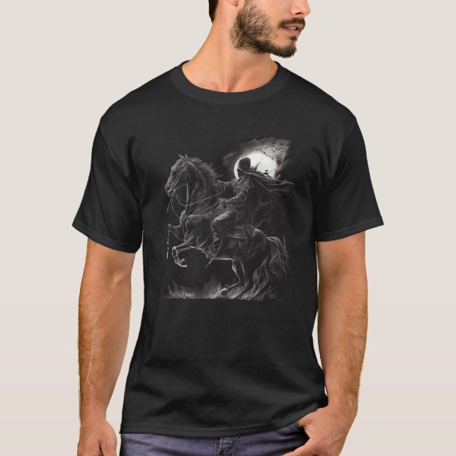 Sensenmann auf schwarzem Pferd Grafik T-Shirts Män (Vorderseite)