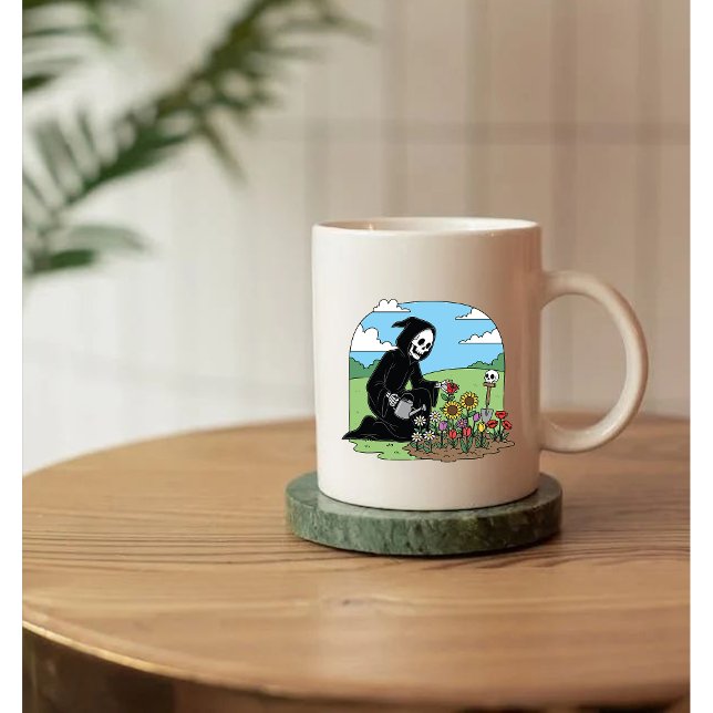 Sensenmann bewässert Blumen Tasse (Von Creator hochgeladen)