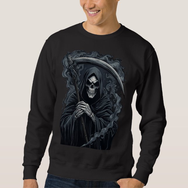 Sensenmann Dark Art Grafik Sweatshirt (Vorderseite)