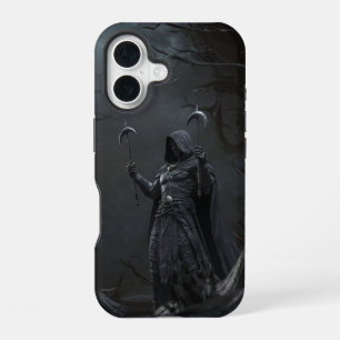 Sensenmann der Schatten – Krieger mit Zwillingskli iPhone 16 Hülle