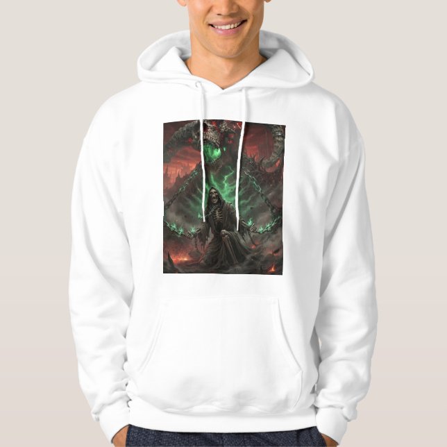 Sensenmann dunkle Gothic-Kunst Hoodie (Vorderseite)