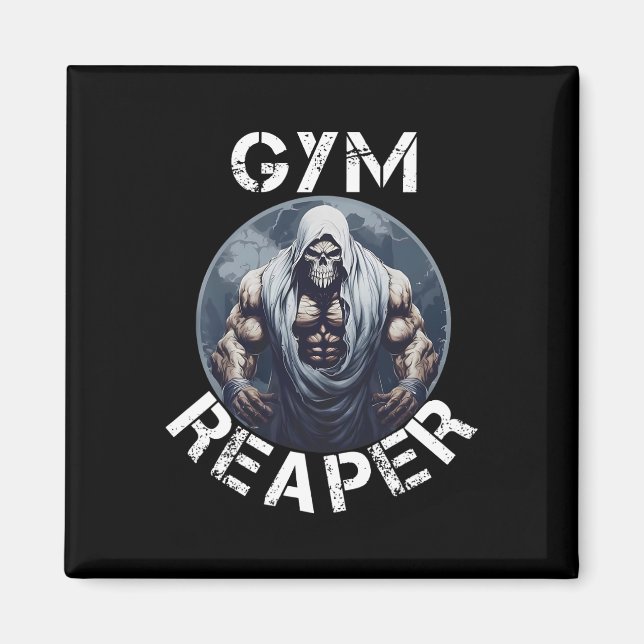 Sensenmann Fitness Halloween Skeleton Workout Body Magnet (Vorne)
