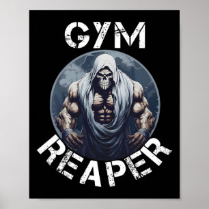 Sensenmann Fitness Halloween Skeleton Workout Body Poster