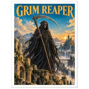 Sensenmann, Gothic Fantasy Monster Postkarte