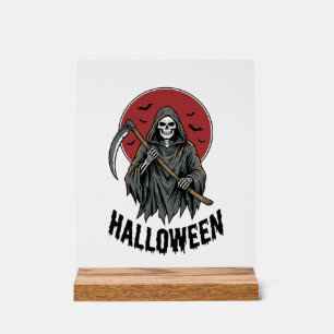 Sensenmann Halloween Vintage Gravur Kunst_1 Acrylschild