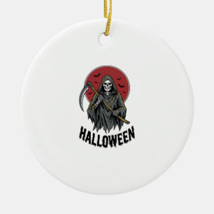Sensenmann Halloween Vintage Gravur Kunst_1 Keramik Ornament