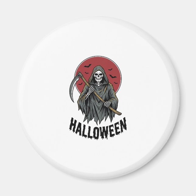 Sensenmann Halloween Vintage Gravur Kunst_1 Magnet (Vorne)