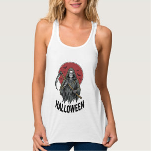 Sensenmann Halloween Vintage Gravur Kunst_1 Tank Top