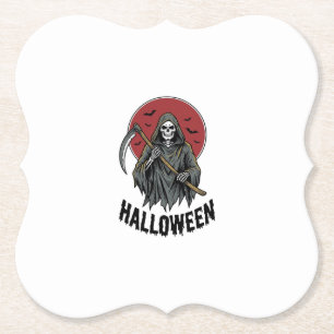 Sensenmann Halloween Vintage Gravur Kunst_1 Untersetzer