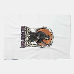 Sensenmann Halloween Vintage Gravur Weißes T-Shirt Geschirrtuch