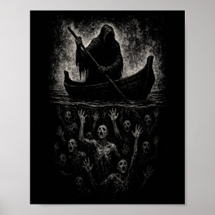 Sensenmann Horror Goth Charon Hades Underworld Myt Poster