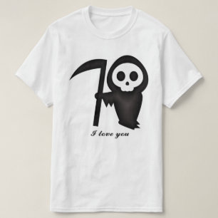 Sensenmann Ich liebe dich Todes-Skelett lustig T-Shirt