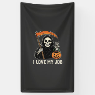 Sensenmann Ich Liebe Meinen Job Halloween-Design Banner