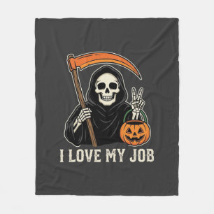 Sensenmann Ich Liebe Meinen Job Halloween-Design Fleecedecke