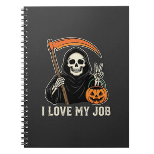 Sensenmann Ich Liebe Meinen Job Halloween-Design Notizblock