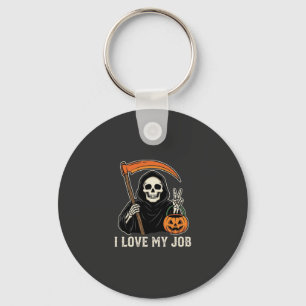Sensenmann Ich Liebe Meinen Job Halloween Design Schlüsselanhänger
