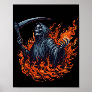 Sensenmann in Flammen Poster