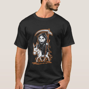 Sensenmann-Katze reitet auf Esel - Vintage Katzen  T-Shirt
