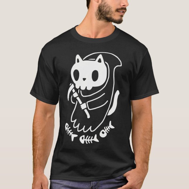 Sensenmann-Katze T-Shirt (Vorderseite)