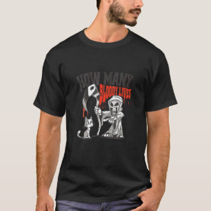 Sensenmann Katze Wie viele blutige Leben T-Shirt