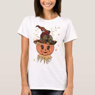 Sensenmann-Kopf von Scarecrow Pumpkin und Fall von T-Shirt