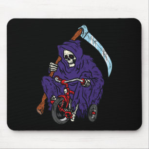 Sensenmann Reiten Fahrrad Halloween Spooky Skeleto Mousepad