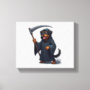 Sensenmann Rottweiler Hund Leinwanddruck