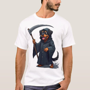 Sensenmann Rottweiler Hund T-Shirt