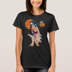 Sensenmann Skelett Reitet Mumie Dinosaurier rex Ha T-Shirt