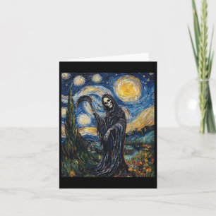 Sensenmann-Skelett - Van-Gogh-Stil - Sternennacht Karte