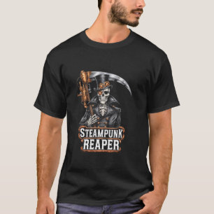 Sensenmann Steampunk Todesgott Zahnräder Zylinder T-Shirt