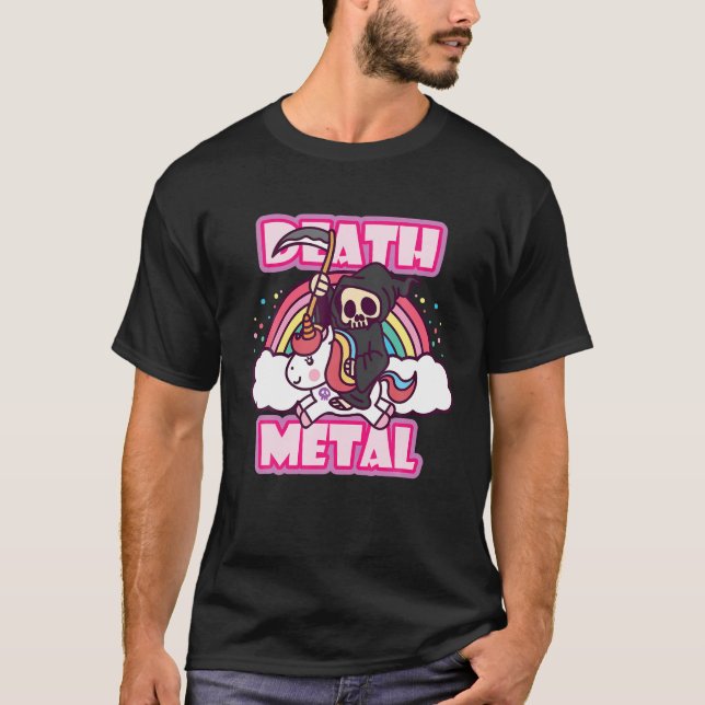 Sensenmann Toath Metal Grim Reiten auf einem einsa T-Shirt (Vorderseite)