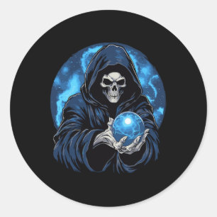 Sensenmann Tod Skelett Halloween Runder Aufkleber