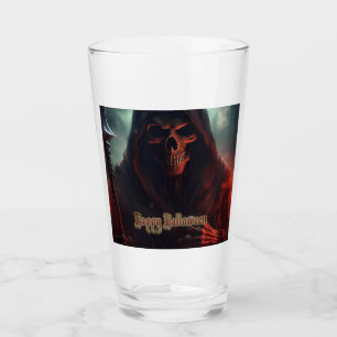 Sensenmann-Totenkopf-Halloween-Gruselkunst Glas
