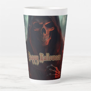Sensenmann-Totenkopf-Halloween-Gruselkunst Milchtasse