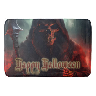 Sensenmann-Totenkopf-Halloween-Spooky-Art Badematte