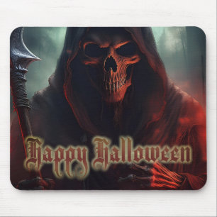 Sensenmann-Totenkopf-Halloween-Spooky-Kunst Mousepad