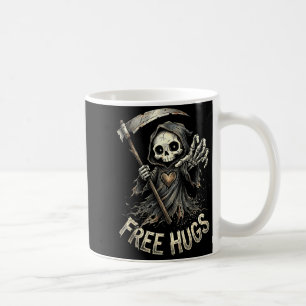 Sensenmann umarmt Skelett Dunkler Humor Kaffeetasse