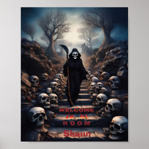 Sensenmann Willkommen In Meinem Zimmer Anpassbar Poster