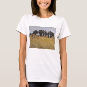 Sensenmänner, die auf einem Weizen-Gebiet T-Shirt