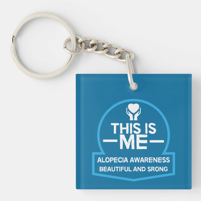 Sensibilisierung für Alopezie Schlüsselanhänger (Vorderseite)