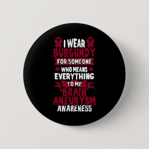 Sensibilisierung für Aneurysma - Burgund Ribbon Button
