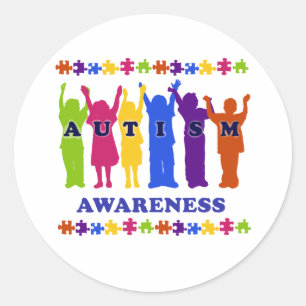 Sensibilisierung für Autismus 2009 T-Shirts und Ge Runder Aufkleber