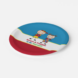Sensibilisierung für Autismus 7" Papierplatte Pappteller
