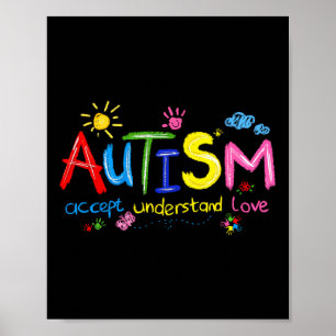 Sensibilisierung für Autismus Akzeptanz Liebe Lehr Poster
