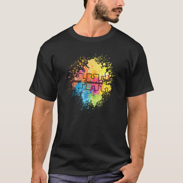 Sensibilisierung für Autismus Akzeptieren Liebe un T-Shirt (Vorderseite)