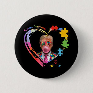 Sensibilisierung für Autismus Funny Trump unterstü Button