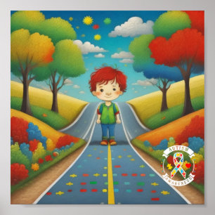 Sensibilisierung für Autismus - Poster