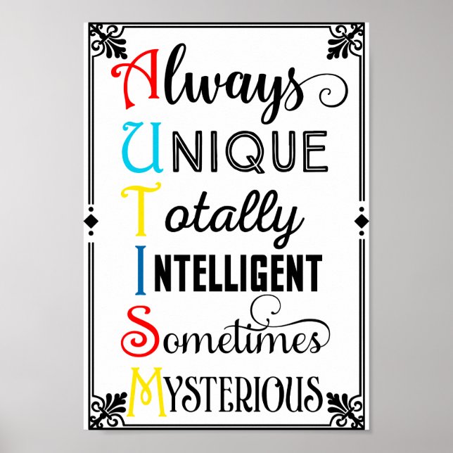 Sensibilisierung für Autismus Poster (Vorne)