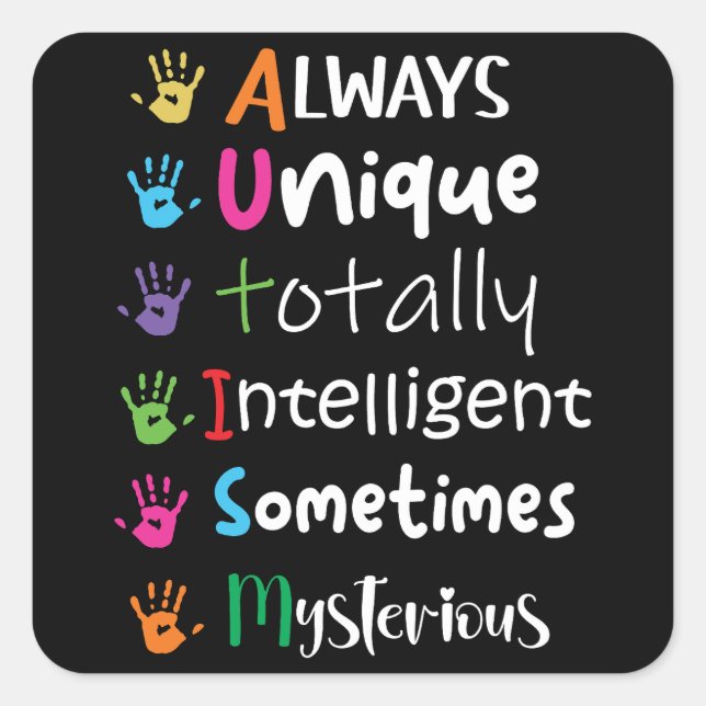 Sensibilisierung für Autismus Quadratischer Aufkleber (Vorderseite)